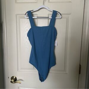 American Eagle Outfitters Sky Blue Ribbed Bodysuit